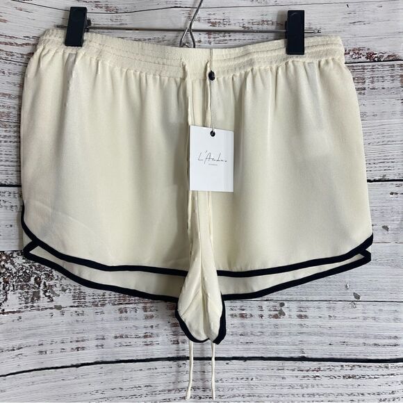 L Academie shorts Womens Sz small Silk Chiffon Elastic waist band Pull on New - Picture 3 of 12